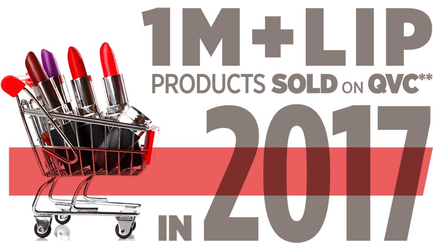 1 million plus lip products sold on QVC** in 2017.