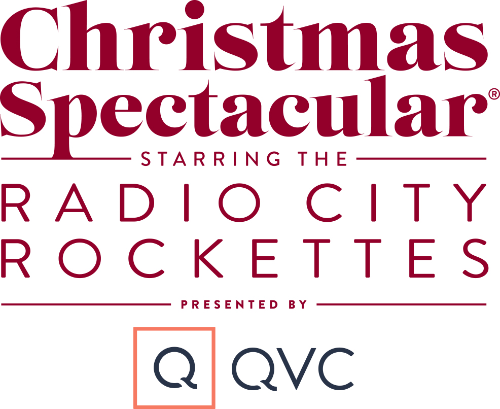 A Photo of a logo which reads Christmas Spectacular starring the Radio City Rockettes Presented By QVC